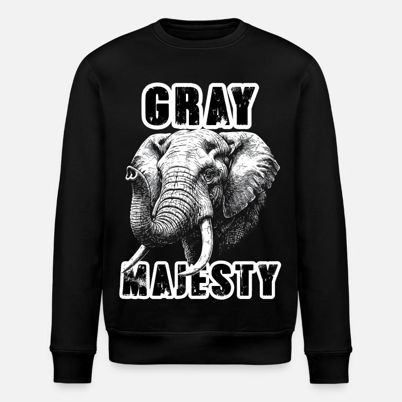 Elephant Gray Majesty Power - Stanley/Stella ROLLER Unisex Organic Sweatshirt - black