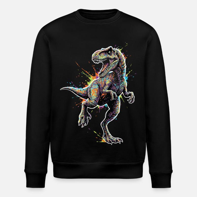 T-Rex_Apex_Explosion_Couleurs_Neon - Stanley/Stella ROLLER Unisex Organic Sweatshirt - black