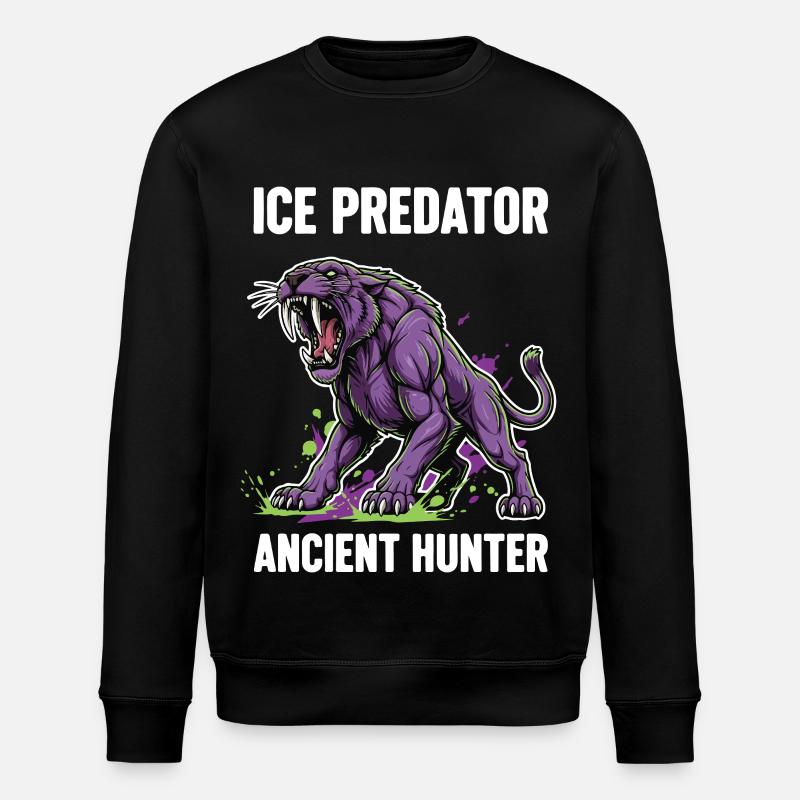 Smilodon-Räuber Uralter Jäger - Stanley/Stella Unisex Bio-Sweatshirt ROLLER - Schwarz
