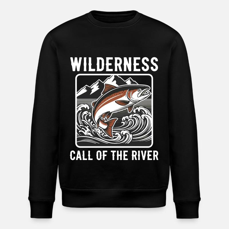 Wildforellenangeln River Mountain - Stanley/Stella Unisex Bio-Sweatshirt ROLLER - Schwarz
