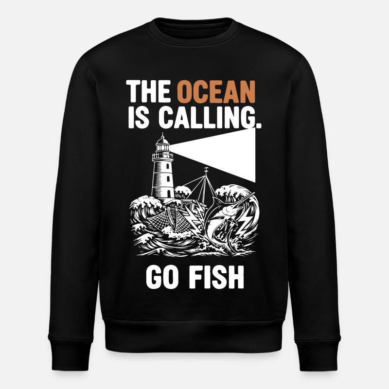 Pêche Mer Ocean Go Fish - Stanley/Stella Unisex Bio-Sweatshirt ROLLER - Schwarz