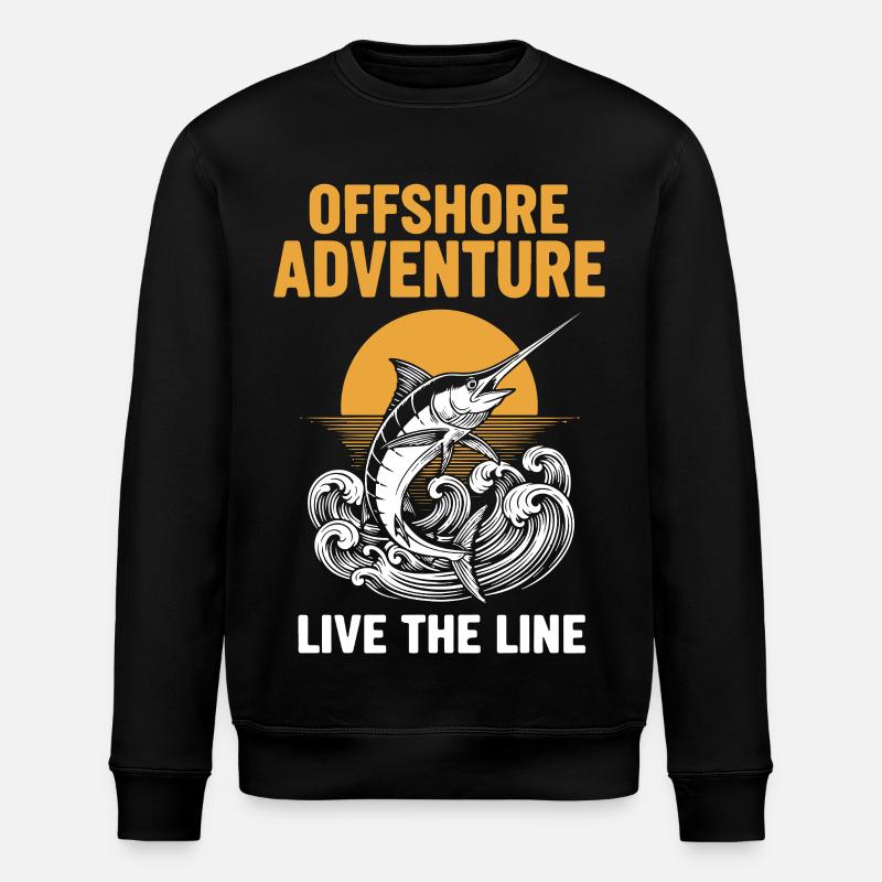 Fischerei-Seeschwertfisch-Abenteuer vor der Küste - Stanley/Stella Unisex Bio-Sweatshirt ROLLER - Schwarz