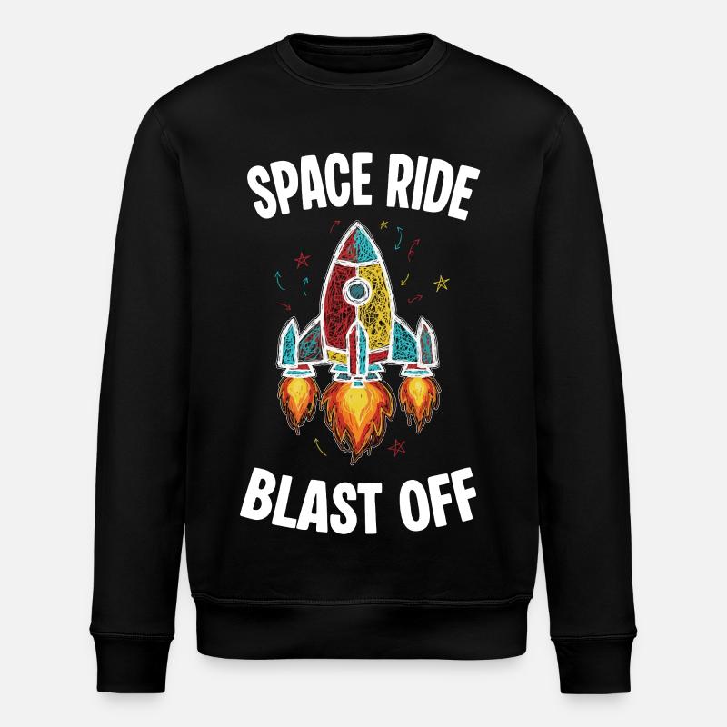 Space Rocket Retro Kritzelei-Explosion - Stanley/Stella Unisex Bio-Sweatshirt ROLLER - Schwarz