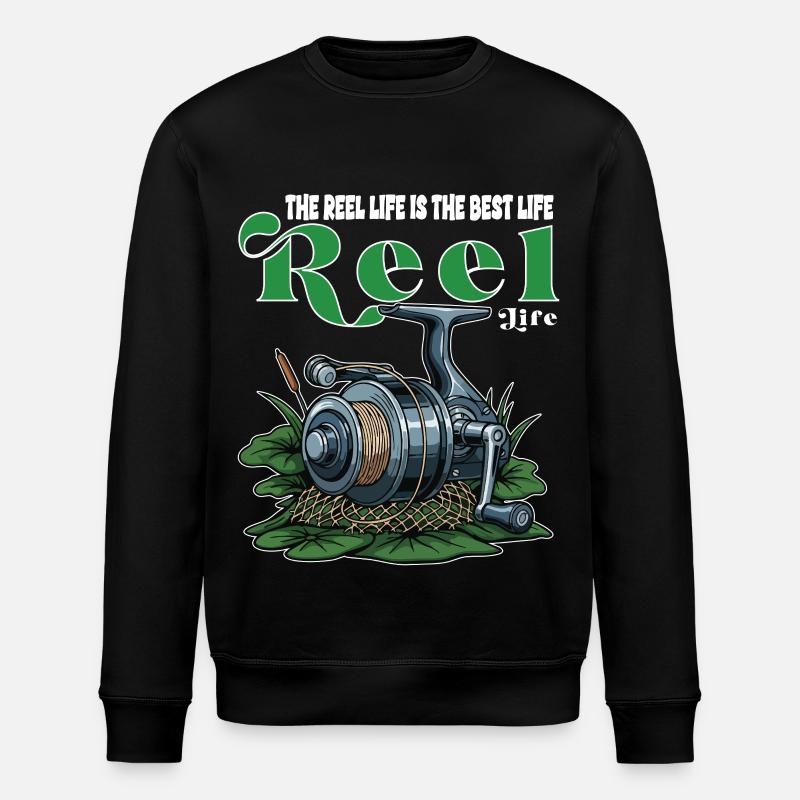Angelrollen-Humor-Campingzitat - Stanley/Stella Unisex Bio-Sweatshirt ROLLER - Schwarz