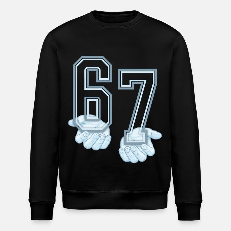 Six Seven 67 Meme - Stanley/Stella ROLLER Unisex Organic Sweatshirt - black