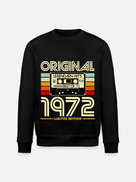 Original 1972 Retro Cassette - Stanley/Stella ROLLER Unisex Organic Sweatshirt - black