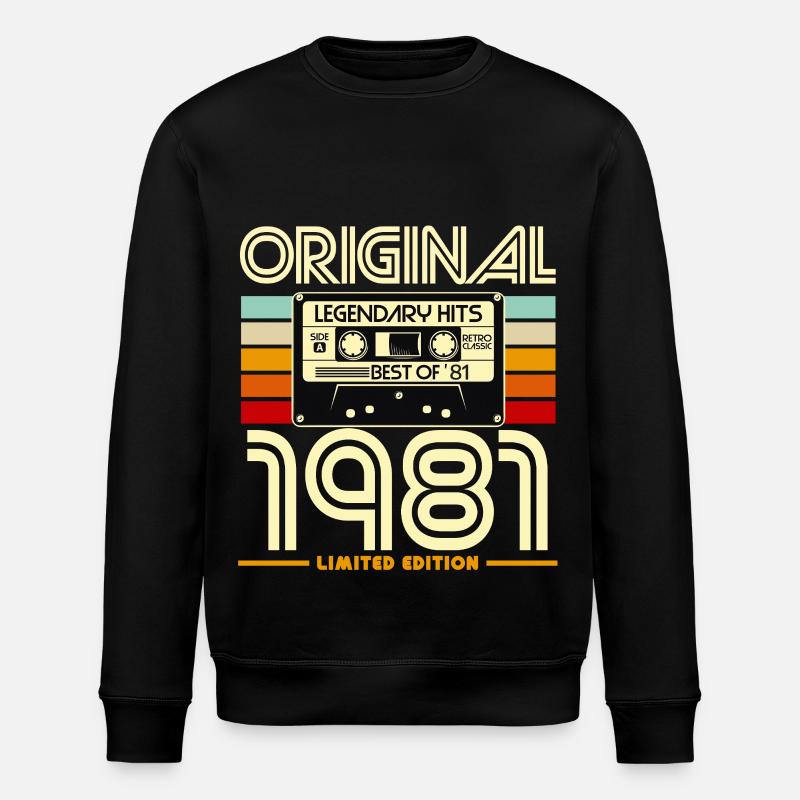 Original 1981 Cassette Limited - Stanley/Stella ROLLER Unisex Organic Sweatshirt - black