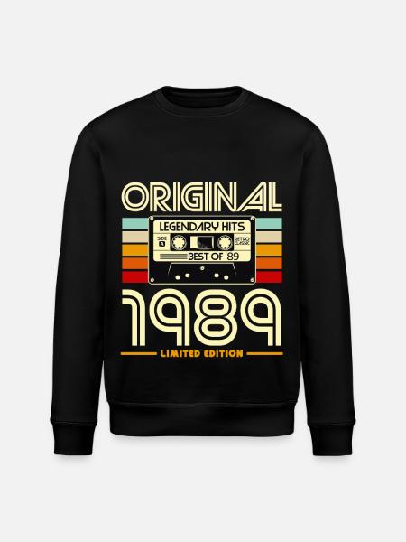 1989 Limited Edition Retro-Kassette - Stanley/Stella Unisex Bio-Sweatshirt ROLLER - Schwarz