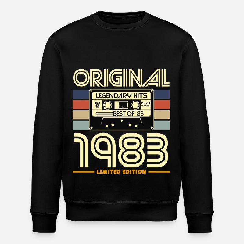 Original 1983 Cassette Rétro - Sweat bio ROLLER Stanley/Stella Unisexe - noir