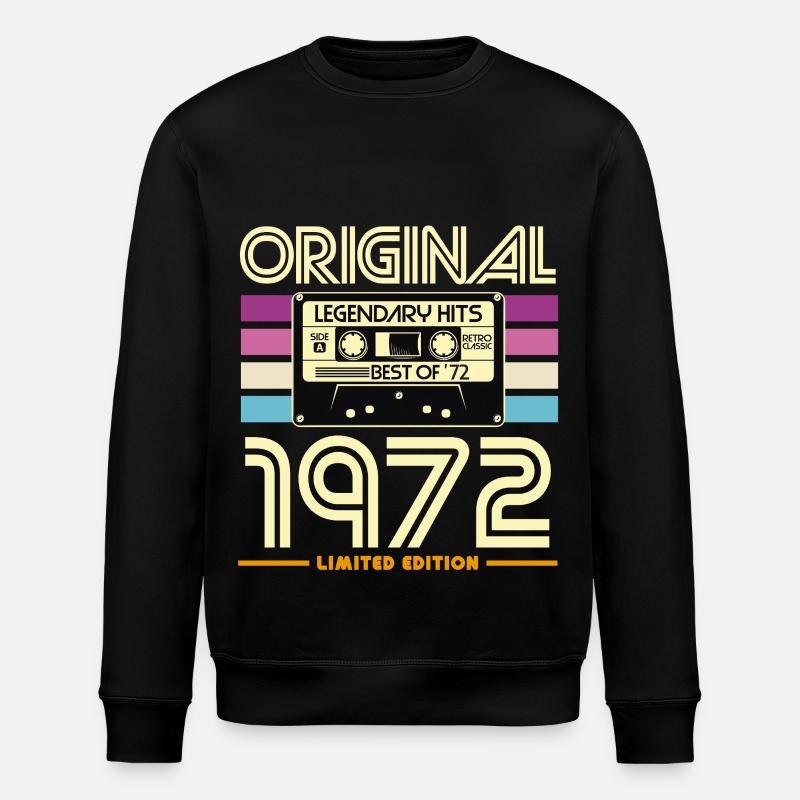 Original 1972 Cassette Retro - Stanley/Stella ROLLER Unisex Organic Sweatshirt - black