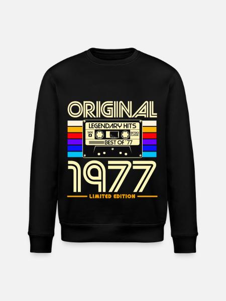 Original 1977 Retro Cassette - Stanley/Stella ROLLER Unisex Organic Sweatshirt - black