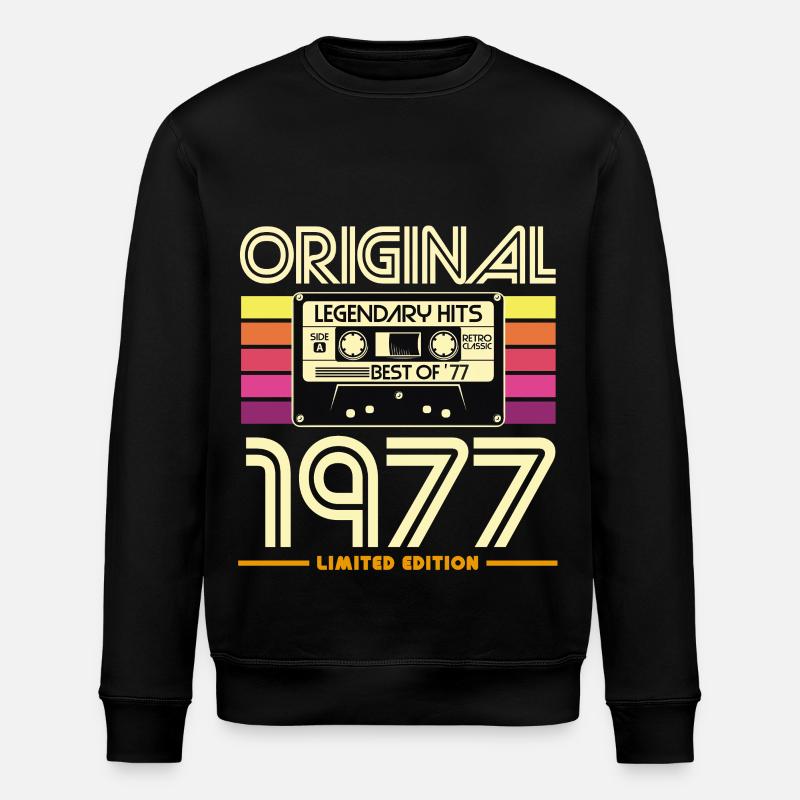 Original 1977 Retro Cassette - Stanley/Stella ROLLER Unisex Organic Sweatshirt - black