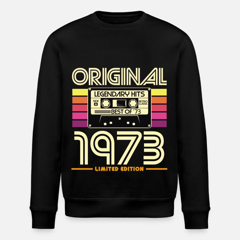 Original 1973 Retro Cassette - Stanley/Stella ROLLER Unisex Organic Sweatshirt - black