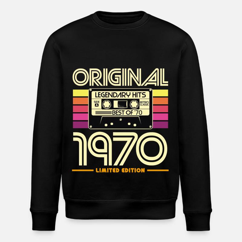 Original 1970 Retro Hits Cassette - Stanley/Stella ROLLER Unisex Organic Sweatshirt - black