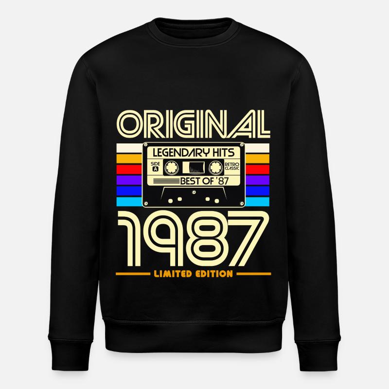 1987 Limited Edition Cassette - Stanley/Stella ROLLER Unisex Organic Sweatshirt - black