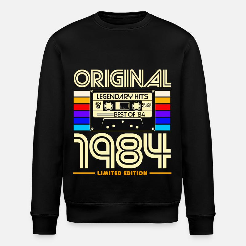 Original 1984 Retro Cassette - Stanley/Stella ROLLER Unisex Organic Sweatshirt - black