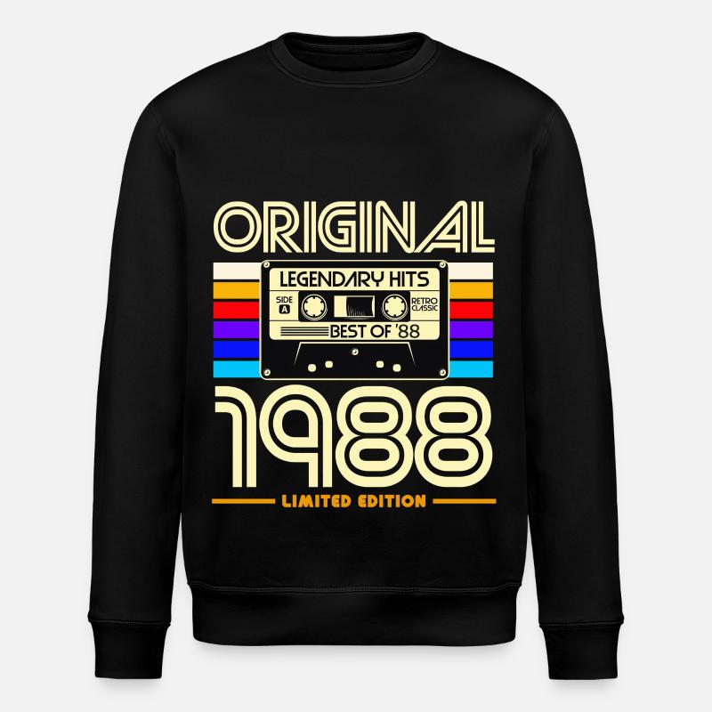 1988 Limited Edition Cassette - Stanley/Stella ROLLER Unisex Organic Sweatshirt - black