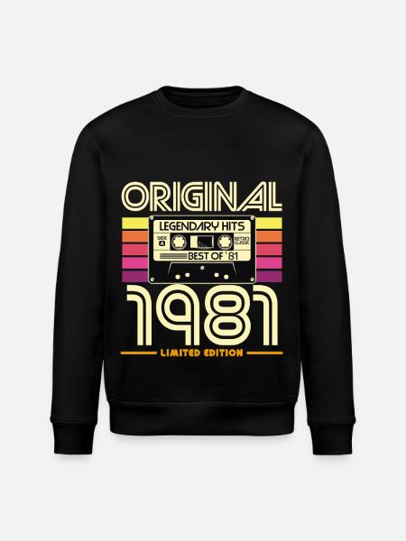 Original 1981: Retro Hits Kassette - Stanley/Stella Unisex Bio-Sweatshirt ROLLER - Schwarz