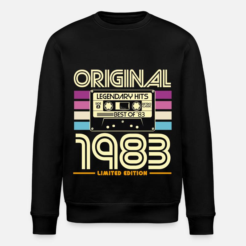 Retro Kassette 1983 Legende - Stanley/Stella Unisex Bio-Sweatshirt ROLLER - Schwarz