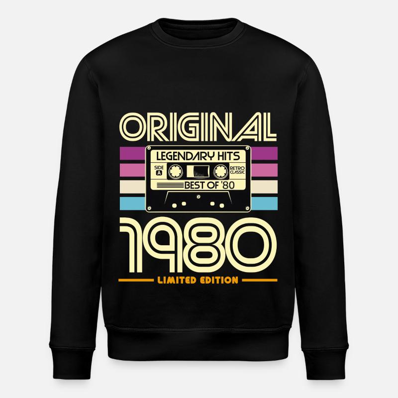 1980 Kassetten-Retro-Edition - Stanley/Stella Unisex Bio-Sweatshirt ROLLER - Schwarz