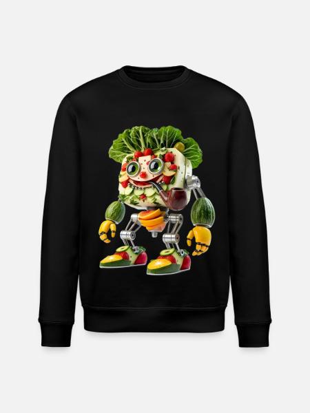 Vegetable Fruit Robot - Stanley/Stella ROLLER Unisex Organic Sweatshirt - black