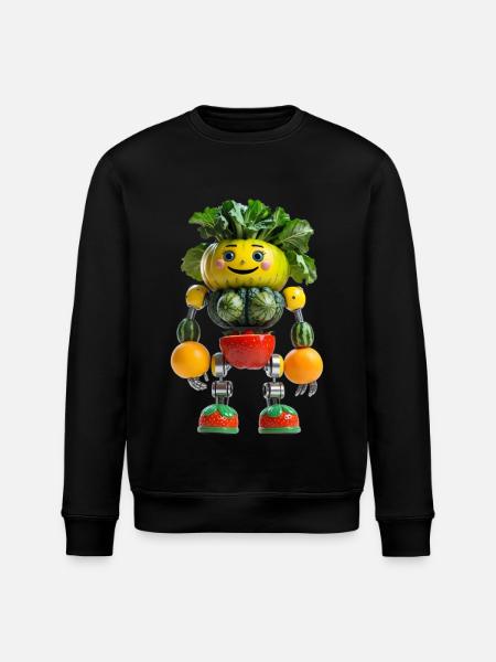 Fruit Robo Veggie Buddy - Stanley/Stella ROLLER Unisex Organic Sweatshirt - black
