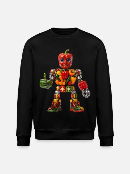 Pepper Bot Veggie Power - Stanley/Stella ROLLER Unisex Organic Sweatshirt - black