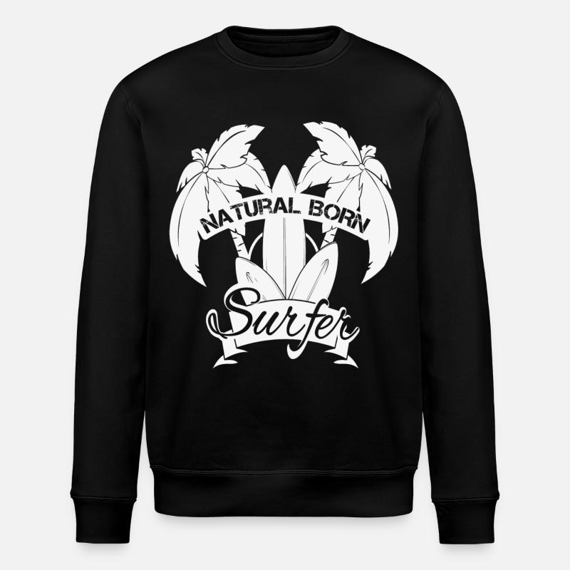 Natural Born Surfer - Stanley/Stella Unisex Bio-Sweatshirt ROLLER - Schwarz
