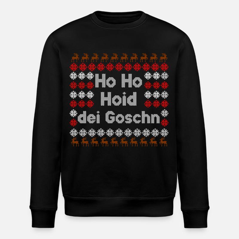 Ho Ho Hoid dei Goschn - Stanley/Stella Unisex Bio-Sweatshirt ROLLER - Schwarz