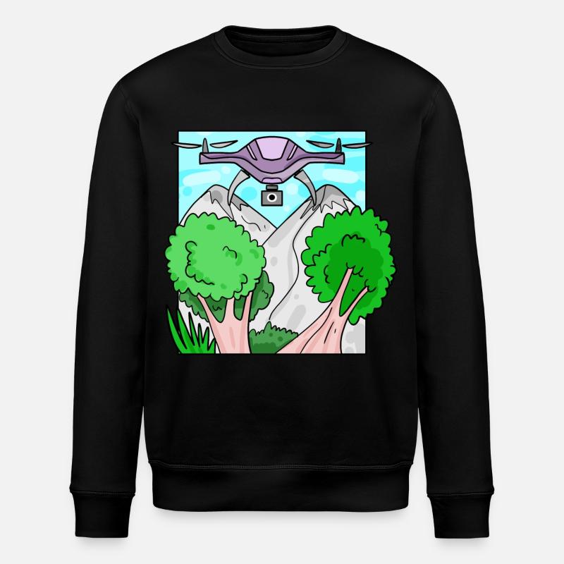 Drone Drone Drones - Stanley/Stella ROLLER Unisex Organic Sweatshirt - black