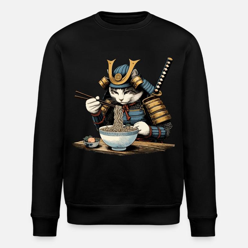 Samurai Cat Ramen Ukiyo-e - Sweat bio ROLLER Stanley/Stella Unisexe - noir
