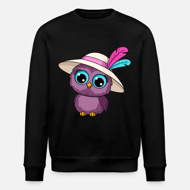 Hibou avec chapeau - Sweat bio ROLLER Stanley/Stella Unisexe - noir