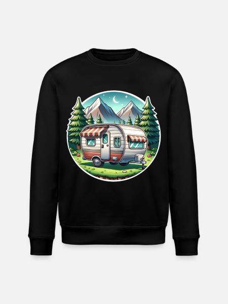 Camping Camper Caravan - Stanley/Stella ROLLER Unisex Organic Sweatshirt - black