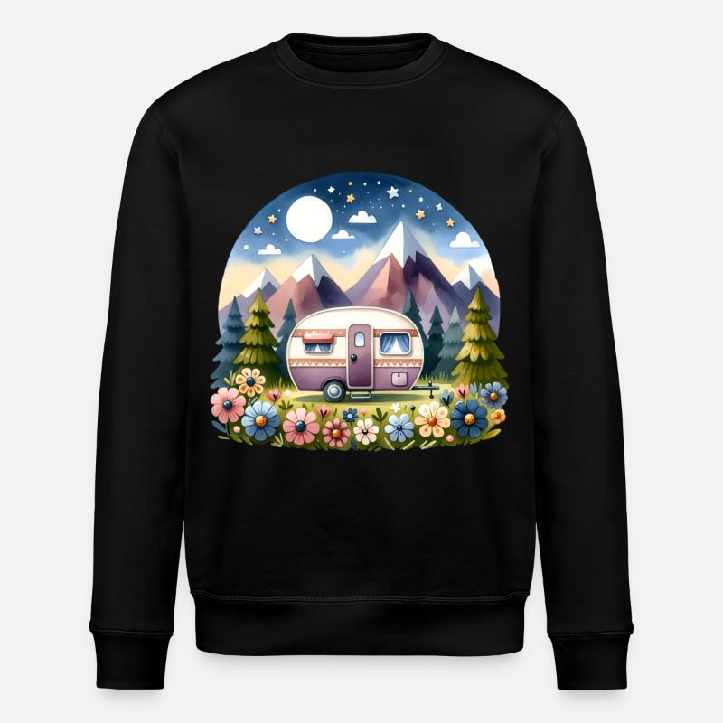 Camping Camper Caravan - Stanley/Stella ROLLER Unisex Organic Sweatshirt - black