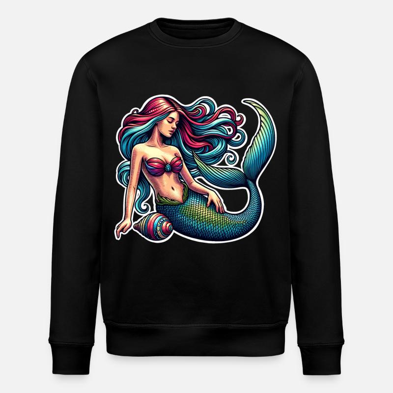 Mermaid - Stanley/Stella ROLLER Unisex Organic Sweatshirt - black
