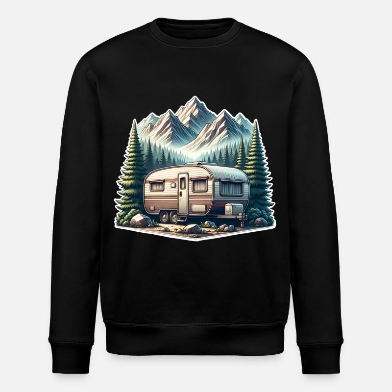 Caravane de camping - Sweat bio ROLLER Stanley/Stella Unisexe - noir