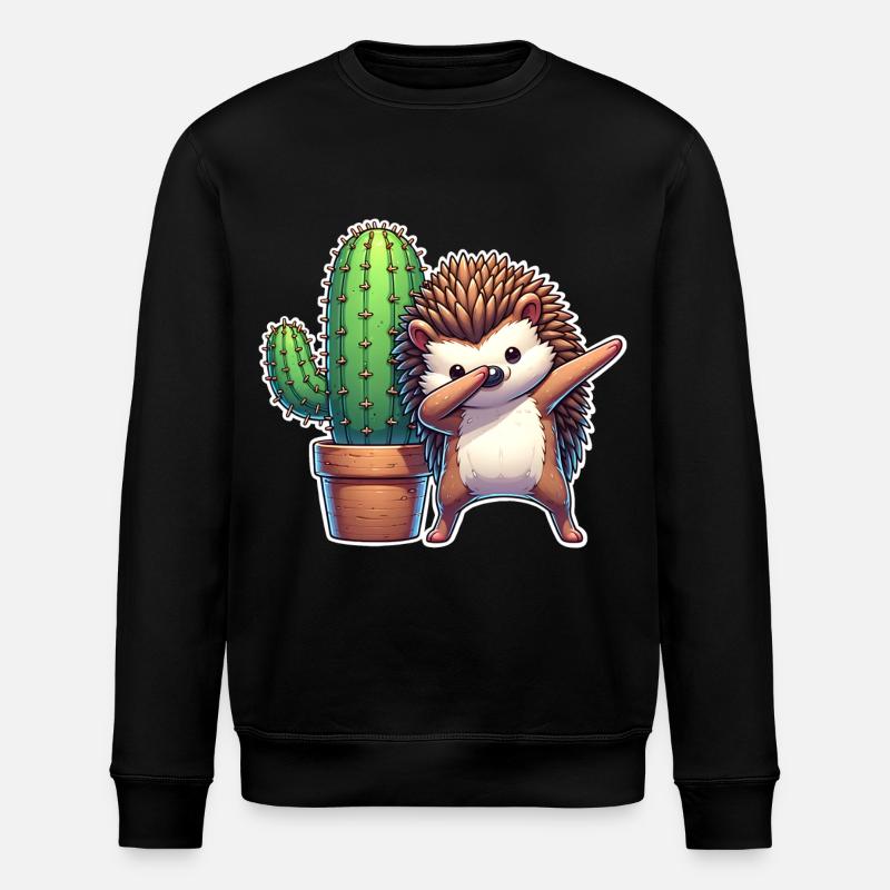 Hedgehog Cactus - Stanley/Stella ROLLER Unisex Organic Sweatshirt - black