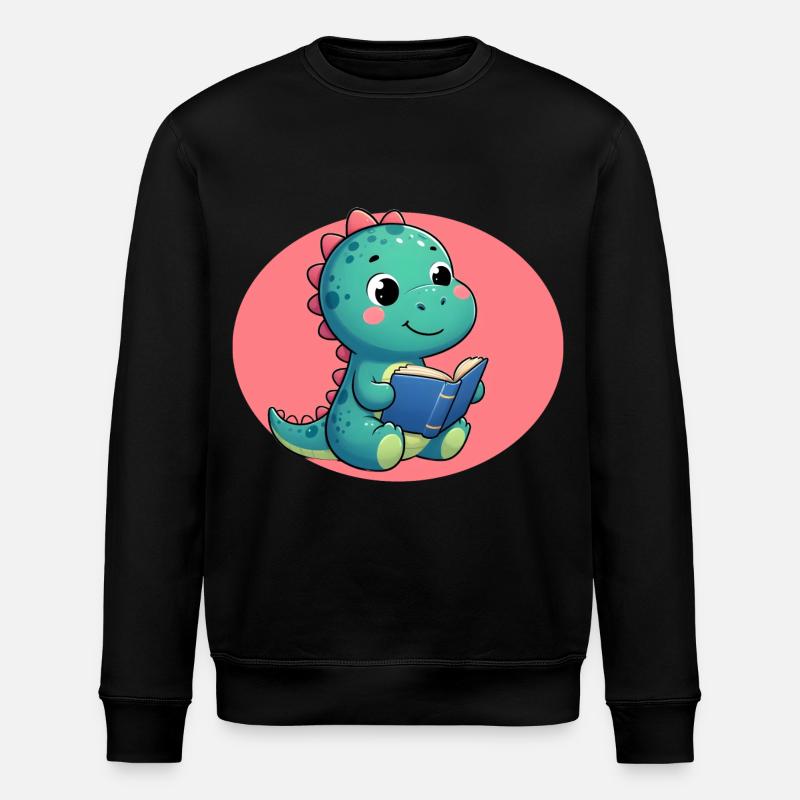 Dino lit un livre - Sweat bio ROLLER Stanley/Stella Unisexe - noir