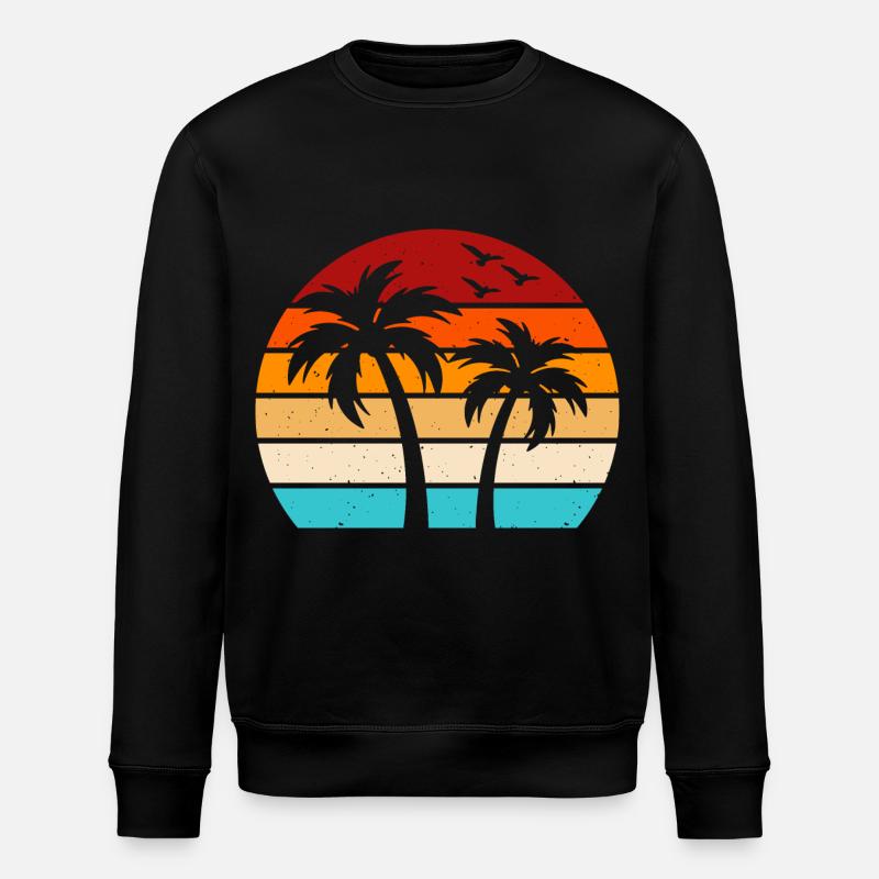 Palm trees - Stanley/Stella ROLLER Unisex Organic Sweatshirt - black