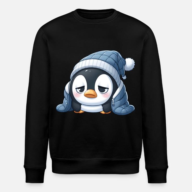 Müder Pinguin - Stanley/Stella Unisex Bio-Sweatshirt ROLLER - Schwarz