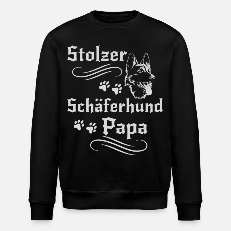 Stolzer Schäferhund Papa - Stanley/Stella Unisex Bio-Sweatshirt ROLLER - Schwarz