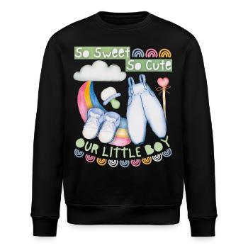 Bébé, bébé garçon, bébé garçon, dire avec arc-en-ciel - Sweat bio ROLLER Stanley/Stella Unisexe - noir - Devant - Nik (191cm)