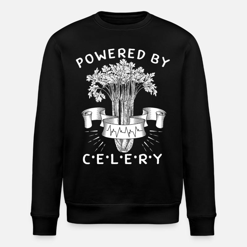 Céleri, Powered-By-Celery, dicton amusant - Sweat bio ROLLER Stanley/Stella Unisexe - noir