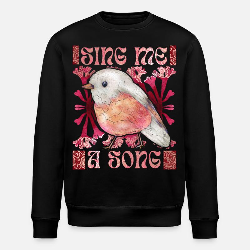 Robin, dicton drôle, oiseau, chanson - Sweat bio ROLLER Stanley/Stella Unisexe - noir