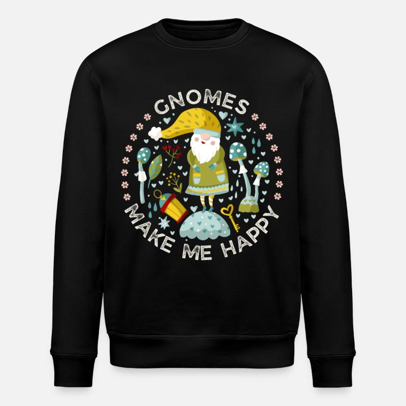 Gnome, Gnome-Leprechaun Happy-Gnome dicton drôle - Sweat bio ROLLER Stanley/Stella Unisexe - noir