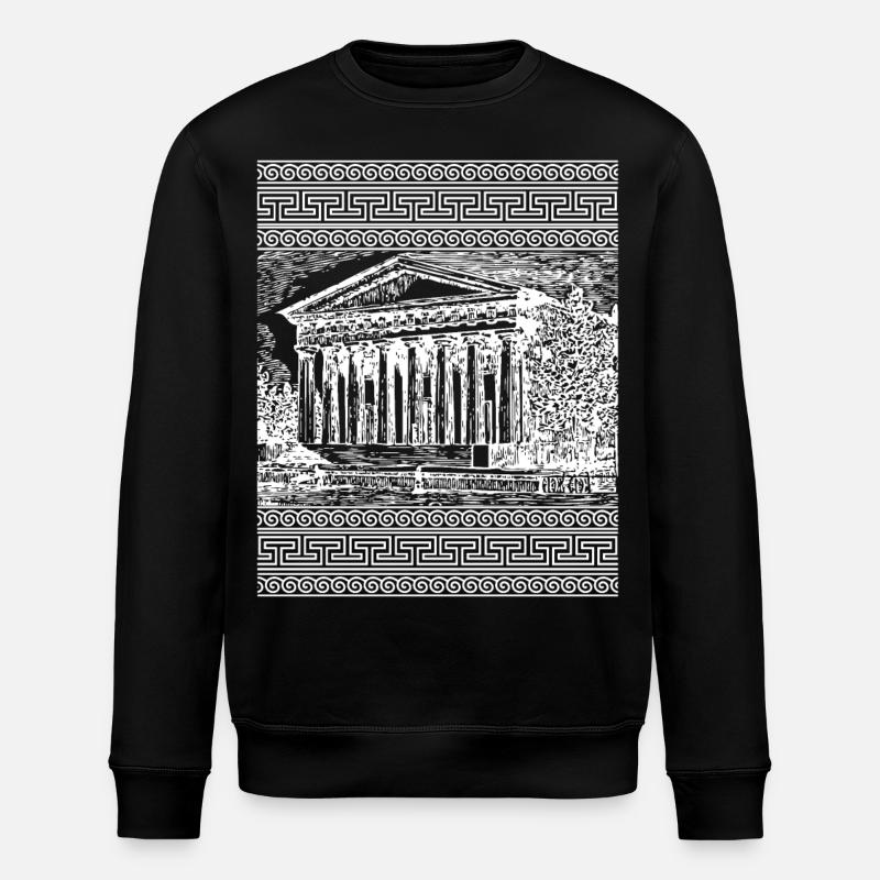 Ancient Greece Temple Greek Meander - Stanley/Stella ROLLER Unisex Organic Sweatshirt - black
