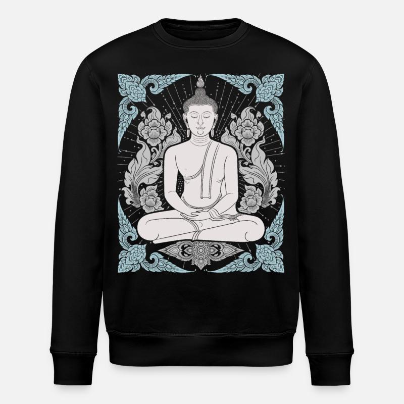 Buddhism Thai-Buddha Meditation-Buddha Thailand - Stanley/Stella ROLLER Unisex Organic Sweatshirt - black