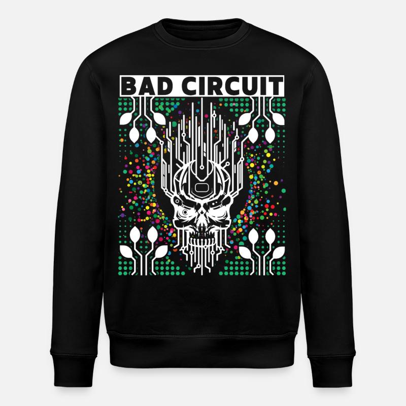 Computer board, circuit, skull saying - Stanley/Stella ROLLER Unisex Organic Sweatshirt - black