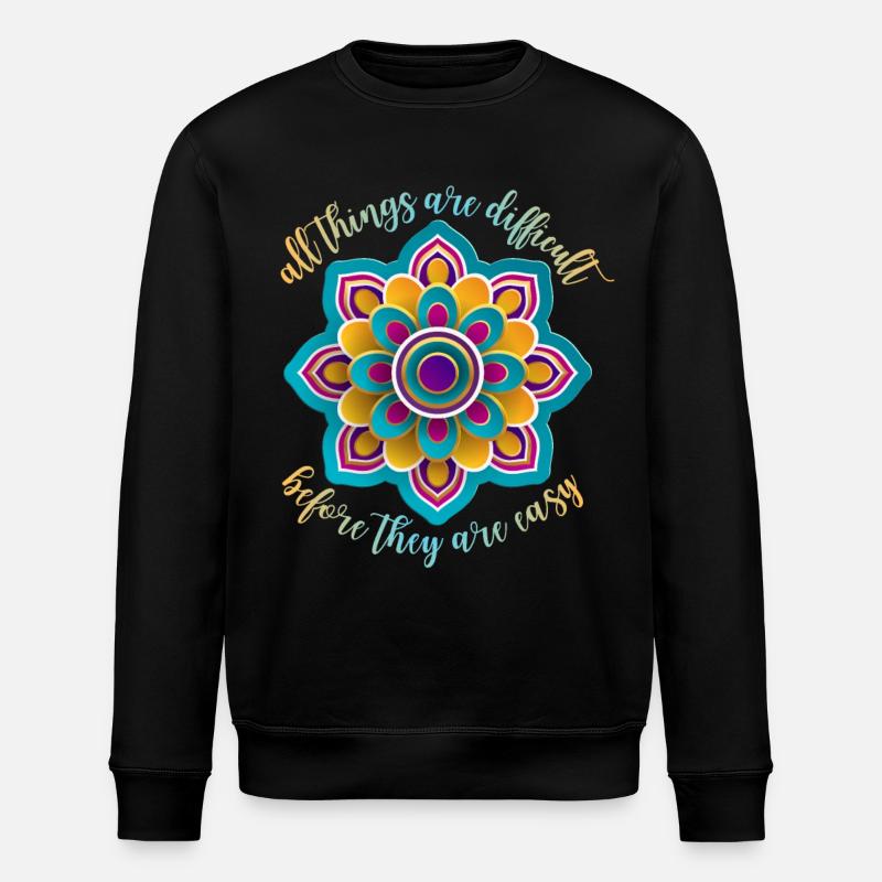 Mandala motivation, dicton motivationnel, dire - Sweat bio ROLLER Stanley/Stella Unisexe - noir