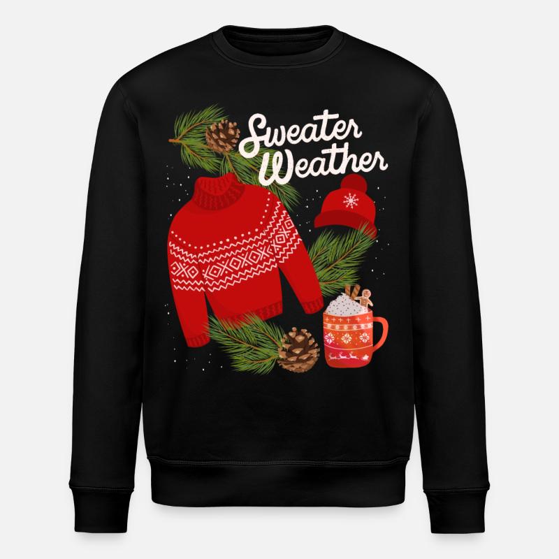 Sweater-Weather, lustiger Spruch, Winter, Pullover - Stanley/Stella Unisex Bio-Sweatshirt ROLLER - Schwarz